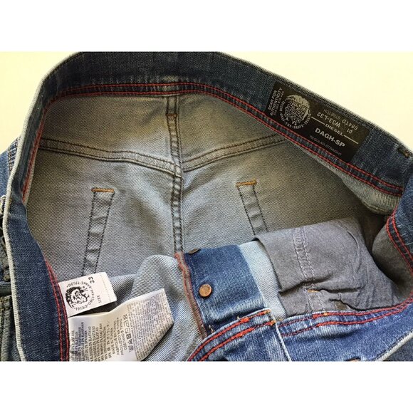 $228 Diesel Men’s Dagh-Sp Regular Straight Jeans 085TD Med Blue Denim Size 33X32 - Picture 8 of 12